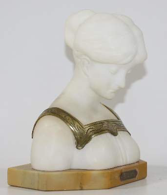 Bild Nr.2: 124-2013 Senter, W.R. Alabasterbüste.: (Varia, Skulpturen - Plastiken)