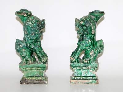 Bild Nr.1: 124-2137 Paar Foo-Hunde Keramik: (Asiatika)