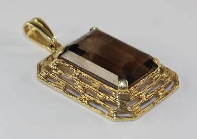 Bild Nr.2: 124-2226 Prächtiger Rauchtopas: (Schmuck, Anhänger)