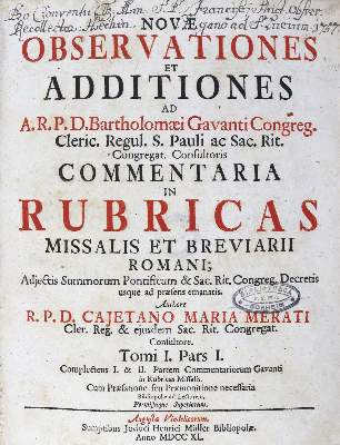 Bild Nr.1: 124-223 Merati,C.M.: (Alte Drucke, Handschriften und Theologie)