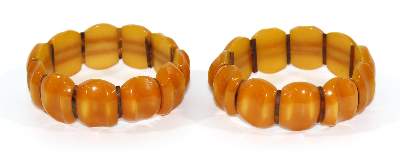Bild Nr.1: 124-2235 Paar Bernstein Armreifen.: (Schmuck, Armreifen)