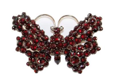 Bild Nr.1: 124-2250 Schmetterlingsbrosche Granat: (Schmuck, Broschen)