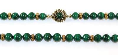 Bild Nr.2: 124-2260 Malachitkette mit 585: (Schmuck, Colliers)