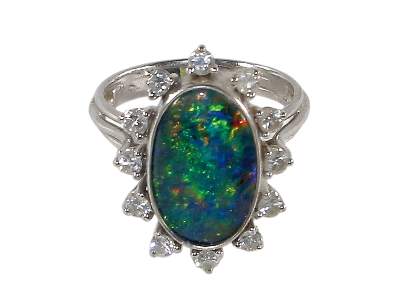Bild Nr.1: 124-2278 Opalring 585 WG.: (Schmuck, Ringe)