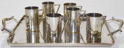 Bild Nr.1: 124-2288 Art Deco Tablett: (Silber)
