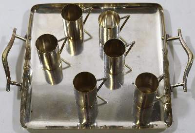 Bild Nr.2: 124-2288 Art Deco Tablett: (Silber)