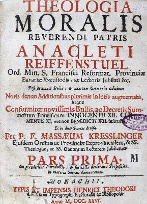 Bild Nr.1: 124-292 Reiffenstuel,A.: (Alte Drucke, Handschriften und Theologie)