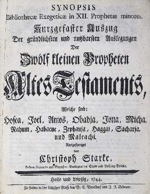 Bild Nr.1: 124-323 Starke,C.: (Alte Drucke, Handschriften und Theologie)