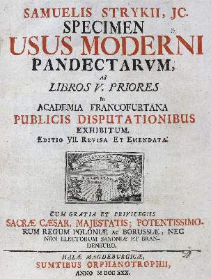Bild Nr.2: 124-328 Stryk,S.: (Alte Drucke, Handschriften und Theologie)