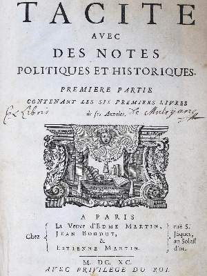 Bild Nr.1: 124-332 Tacite: (Alte Drucke, Handschriften und Theologie)