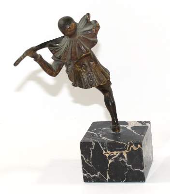 Bild Nr.2: 124-4032 Pierrot Bronzefigur.: (Künstlergraphik, Skulpturen - Plastiken)