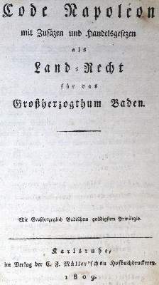 Bild Nr.1: 124-406 Code Napoleon: (Juridica und Kriminologie, Baden)