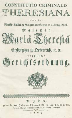 Bild Nr.1: 124-410 Constitutio criminalis Theresiana: (Juridica und Kriminologie)