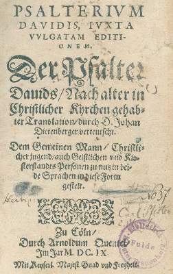 Bild Nr.1: 124-59 Psalterium Davidis,: (Bibeln)