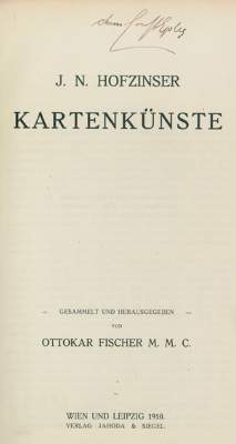 Bild Nr.1: 124-595 Hofzinser,J.N.: (Zauberei)