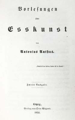 Bild Nr.1: 124-620 Anthus,A. (d.i. G.B.Blumröder).: (Küche und Haushalt, Gastrosophie)