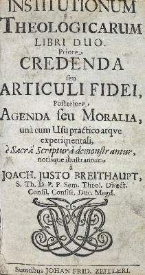 Bild Nr.2: 124-68 Breithaupt,J.J.: (Alte Drucke, Handschriften und Theologie)