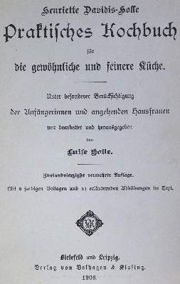 Bild Nr.1: 124-683 Davidis,H.: (Küche und Haushalt, Kochbücher)