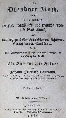 Bild Nr.1: 124-685 Baumann,J.F.: (Küche und Haushalt, Kochbücher, Dresden)