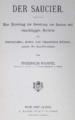 Bild Nr.1: 124-703 Hampel,F.: (Küche und Haushalt, Kochbücher)