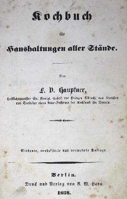 Bild Nr.1: 124-705 Hauptner,F.v.: (Küche und Haushalt, Kochbücher)