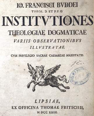 Bild Nr.1: 124-71 Buddeus,J.F.: (Alte Drucke, Handschriften und Theologie)