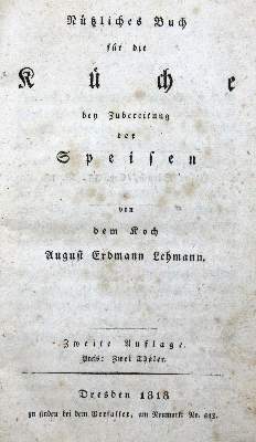 Bild Nr.1: 124-720 Lehmann,A.E.: (Küche und Haushalt, Kochbücher)