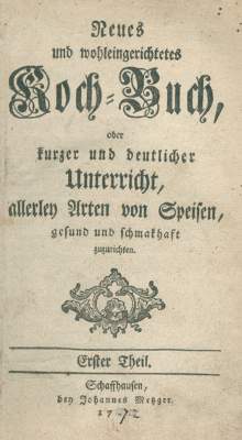 Bild Nr.1: 124-728 Neues und wohleingerichtetes Koch-Buch,: (Küche und Haushalt, Kochbücher)