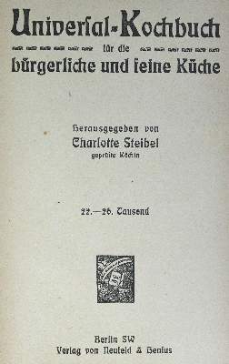 Bild Nr.1: 124-744 Sammlung: (Küche und Haushalt, Kochbücher)