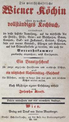 Bild Nr.1: 124-772 Kraft,J.: (Küche und Haushalt, Kochbücher, Wien)