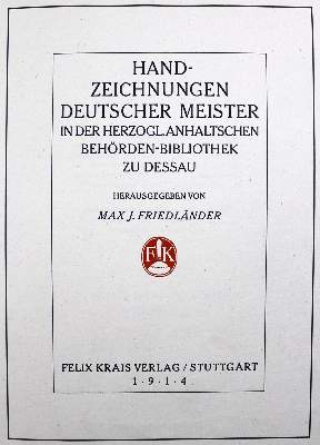 Bild Nr.12: 124-829 Friedländer,M.J.: (Handzeichnungen)