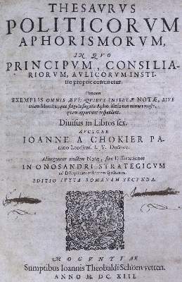 Bild Nr.1: 124-85 Chokier,J.de.: (Alte Drucke, Handschriften und Theologie)
