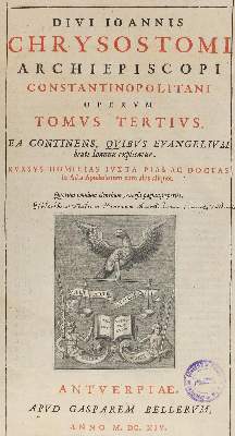 Bild Nr.1: 124-86 Chrysostomus,J.: (Alte Drucke, Handschriften und Theologie)