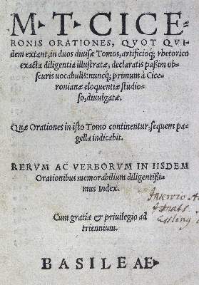 Bild Nr.1: 124-88 Cicero,M.T.: (Alte Drucke, Handschriften und Theologie)
