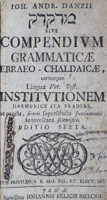 Bild Nr.1: 124-96 Danz,J.A.: (Alte Drucke, Handschriften und Theologie)
