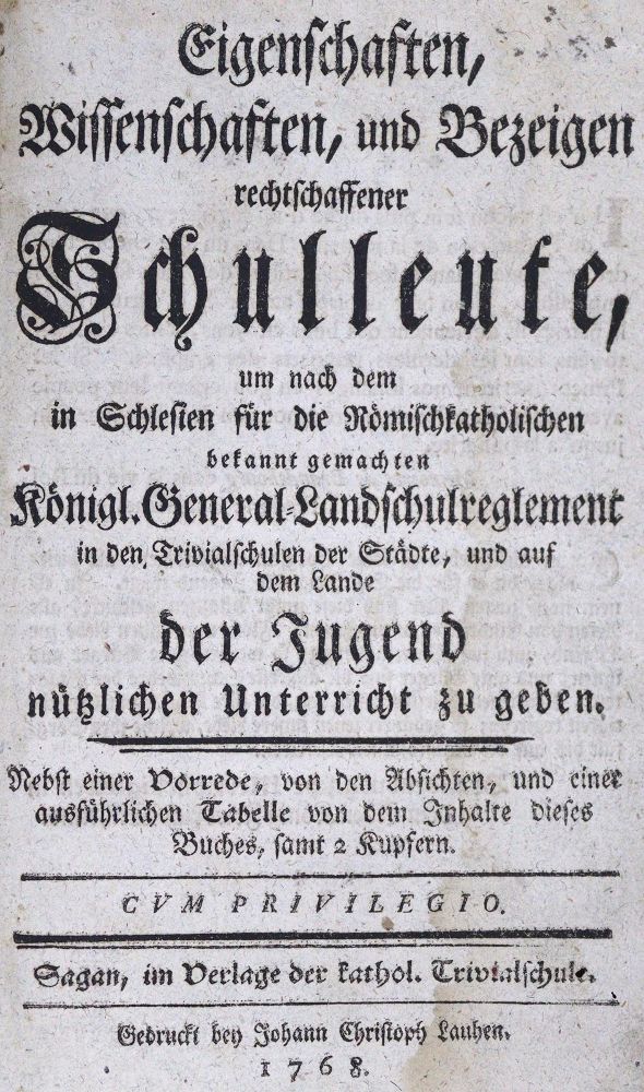 Große Abbildung Nr.1: 125-1017 (Felbiger,J.I.v.).: (Pädagogik)