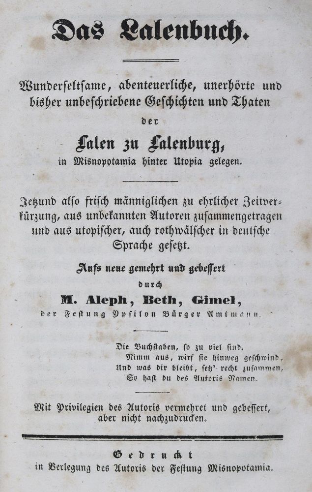Große Abbildung Nr.2: 125-1038 Aleph Beth Gimel.: (Literatur und illustrierte Bücher bis 19.Jahrhundert)