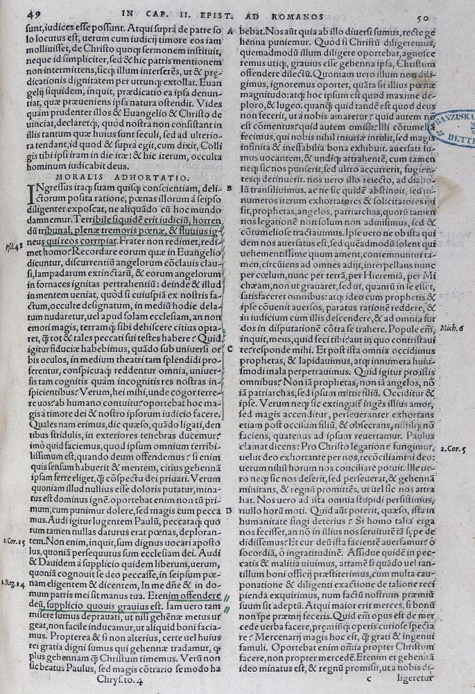Große Abbildung Nr.1: 125-104 Chrysostomus,J.: (Alte Drucke, Handschriften und Theologie)