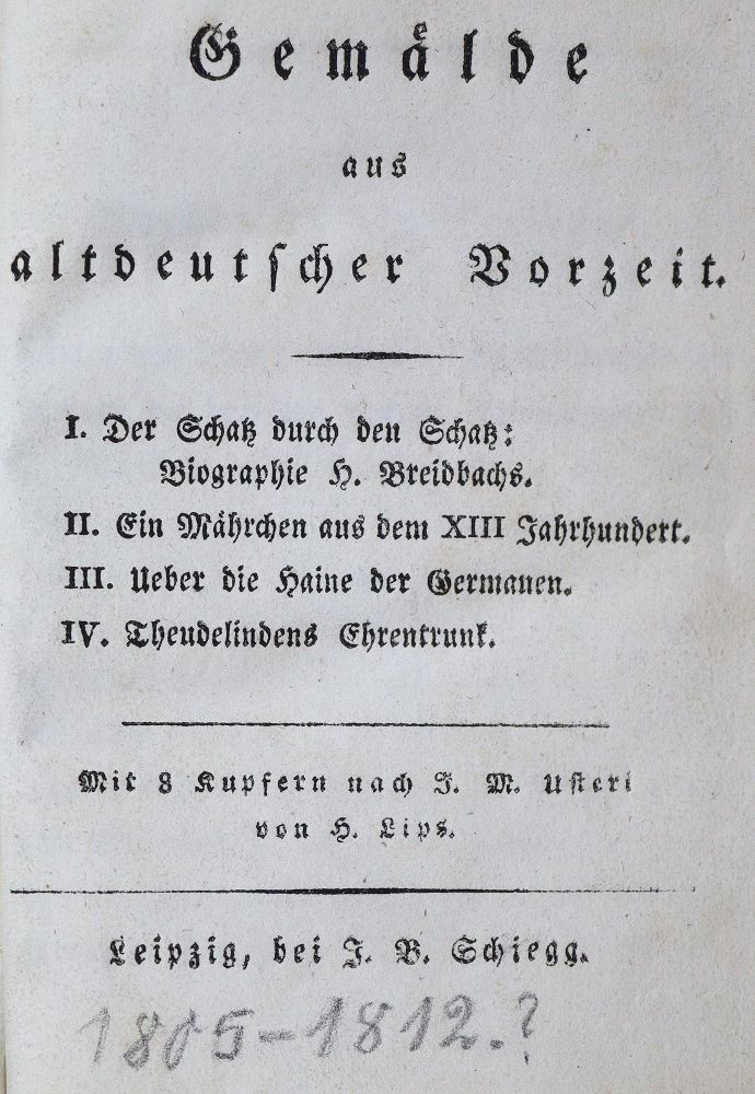 Große Abbildung Nr.1: 125-1043 Gemälde aus altdeutscher Vorzeit.: (Almanache)