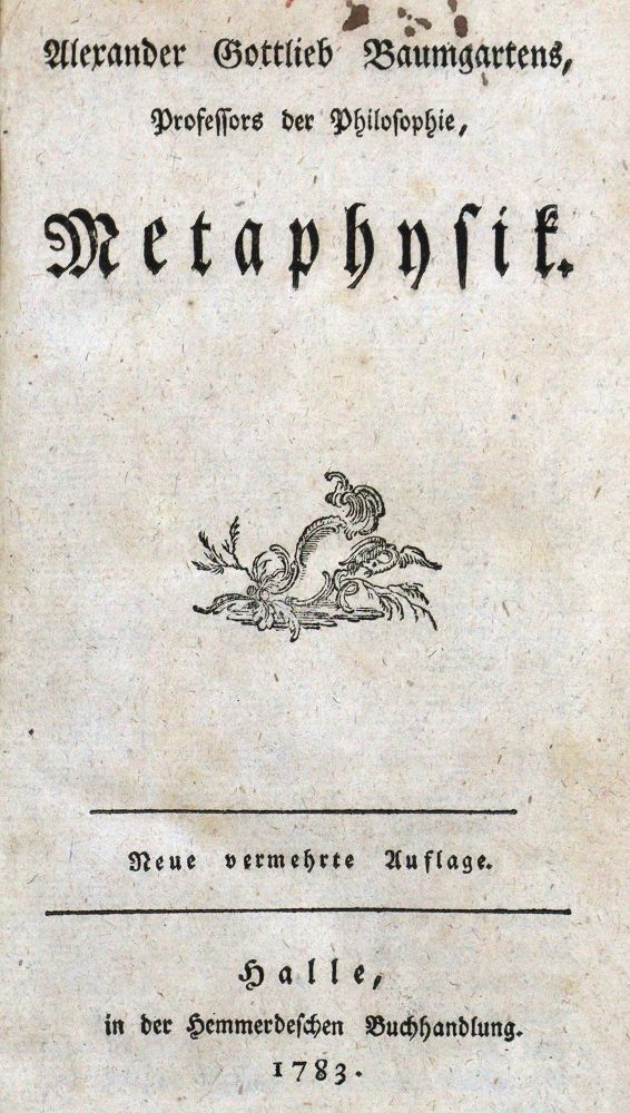 Große Abbildung Nr.1: 125-1050 Baumgarten,A.G.: (Literatur und illustrierte Bücher bis 19.Jahrhundert)