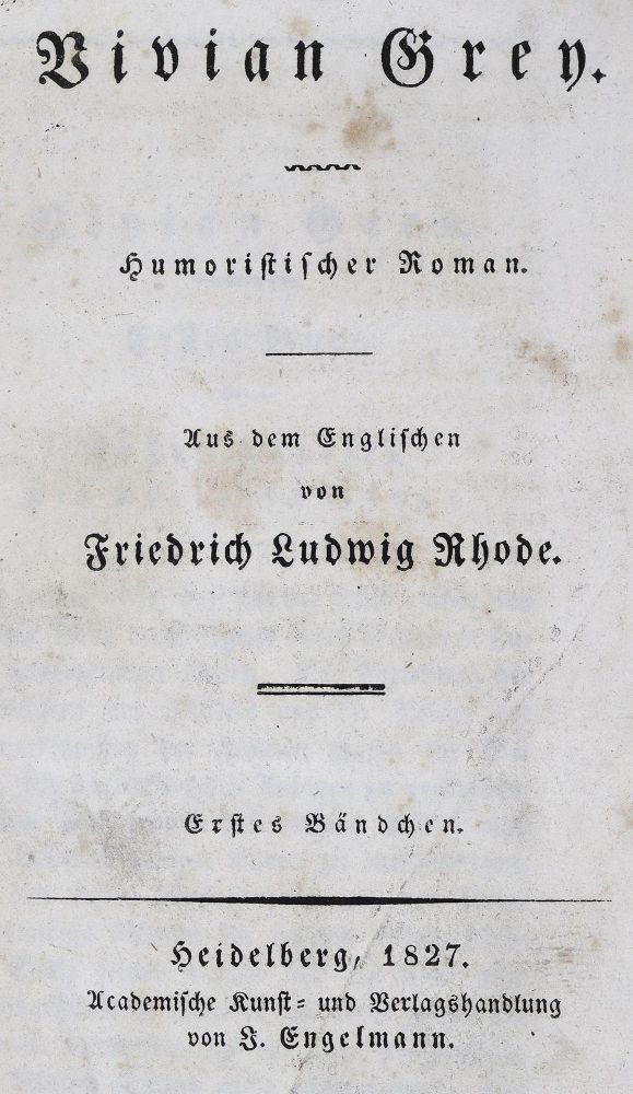 Große Abbildung Nr.1: 125-1072 (Disraeli,B.).: (Literatur und illustrierte Bücher bis 19.Jahrhundert)