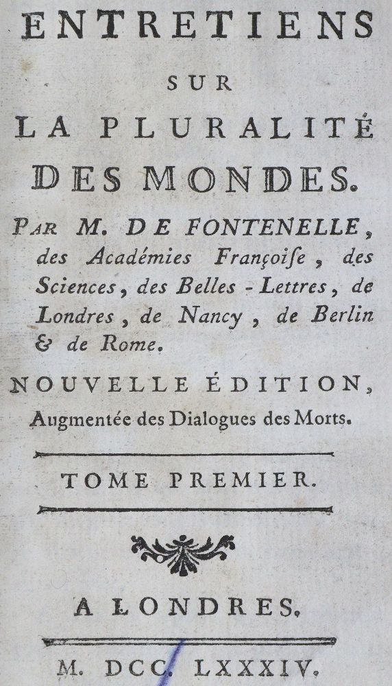 Große Abbildung Nr.3: 125-1097 Fontenelle,(B.)de.: (Literatur und illustrierte Bücher bis 19.Jahrhundert)