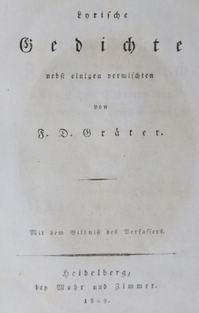 Große Abbildung Nr.2: 125-1109 Gräter,F.D.: (Literatur und illustrierte Bücher bis 19.Jahrhundert)