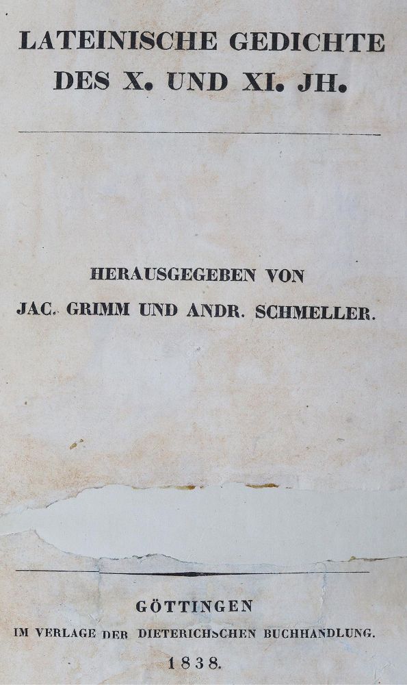 Große Abbildung Nr.1: 125-1112 Grimm,J. u. A.Schmeller (Hrsg.).: (Literatur und illustrierte Bücher bis 19.Jahrhundert)