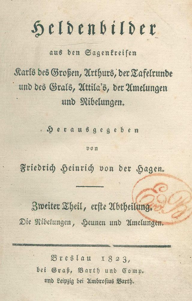Große Abbildung Nr.3: 125-1116 Hagen,F.H.v.d.: (Literatur und illustrierte Bücher bis 19.Jahrhundert)
