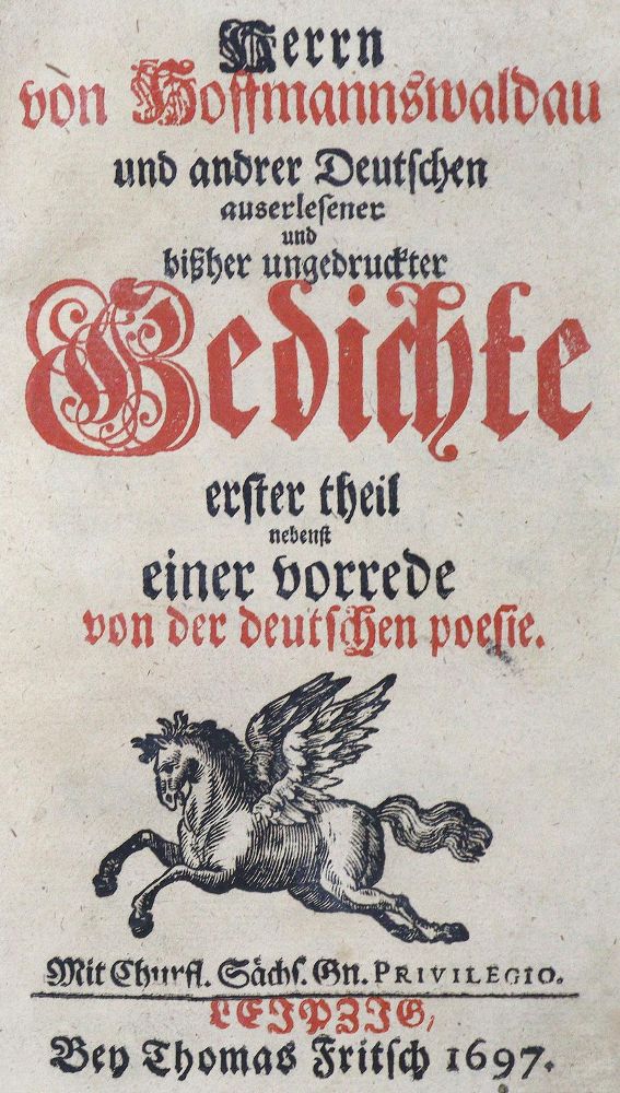 Große Abbildung Nr.2: 125-1128 Hof(f)mannswaldau,(C.)v. u.a.: (Literatur und illustrierte Bücher bis 19.Jahrhundert)
