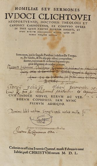 Große Abbildung Nr.1: 125-113 Clichtoveus,J.: (Alte Drucke, Handschriften und Theologie)