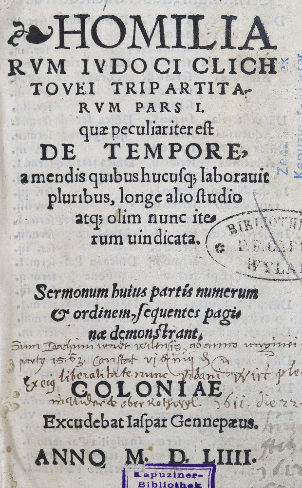 Große Abbildung Nr.1: 125-114 Clichtoveus,J.: (Alte Drucke, Handschriften und Theologie)