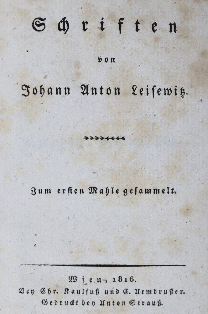 Große Abbildung Nr.1: 125-1144 Leisewitz,J.A.: (Literatur und illustrierte Bücher bis 19.Jahrhundert)