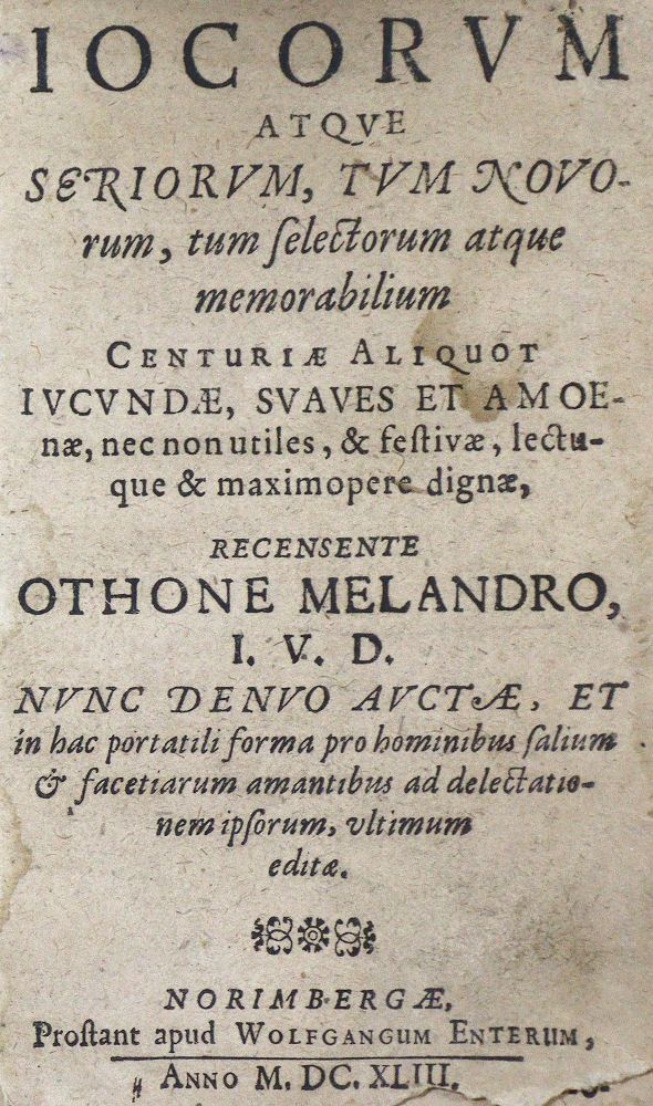 Große Abbildung Nr.1: 125-1157 Melander,O. (d.i. O.Holtzapfel).: (Literatur und illustrierte Bücher bis 19.Jahrhundert)